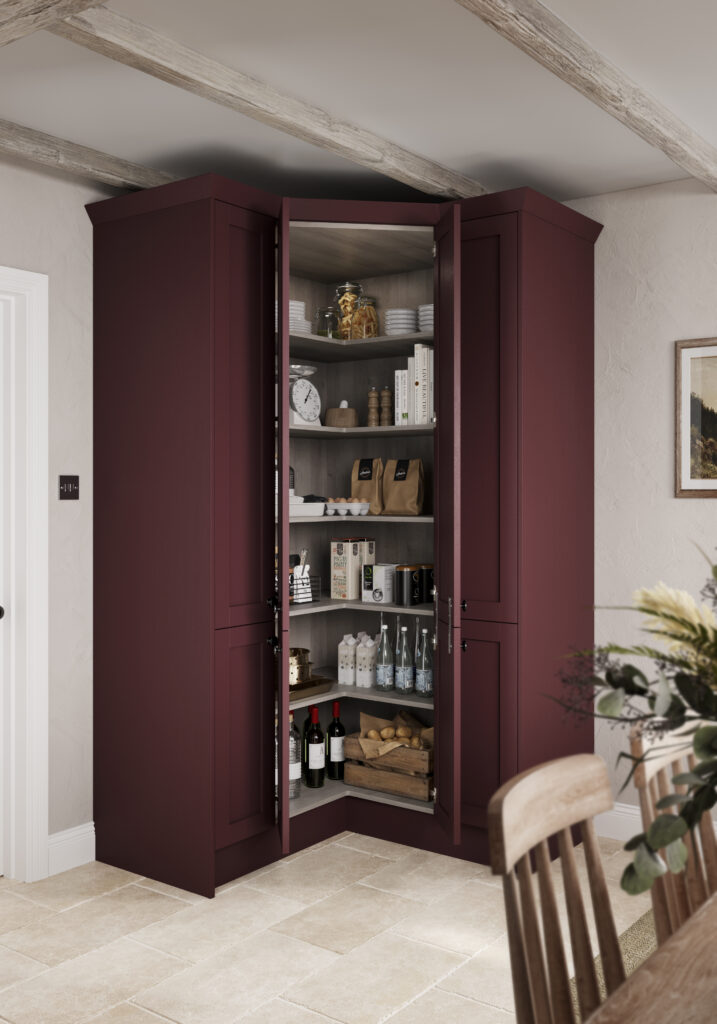 Princeton Carmine Red Corner Larder Cabinet