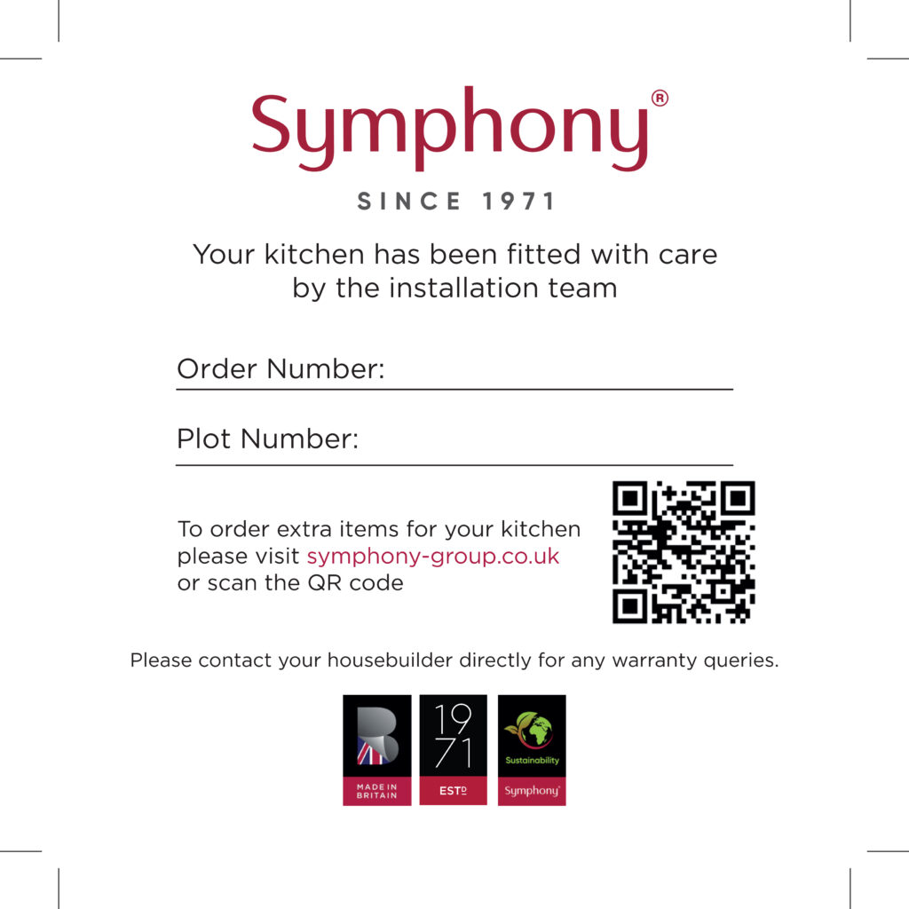 Sink Unit Plot Label found in the cupboard under your sink