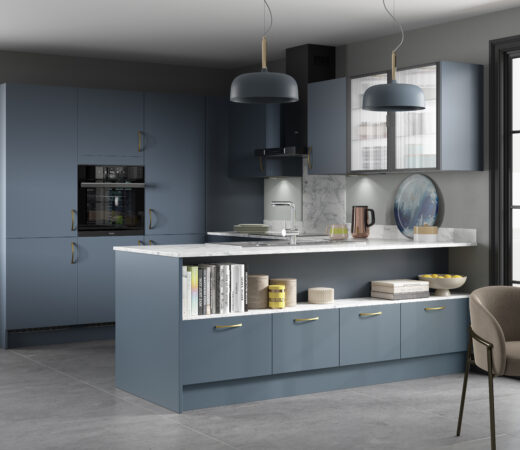 Porte De Cuisine Symphony Woodbury - Anthracite Brillant - Incurvée - Neuve